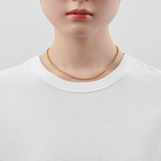 3.5mm ball chain necklace (gold)