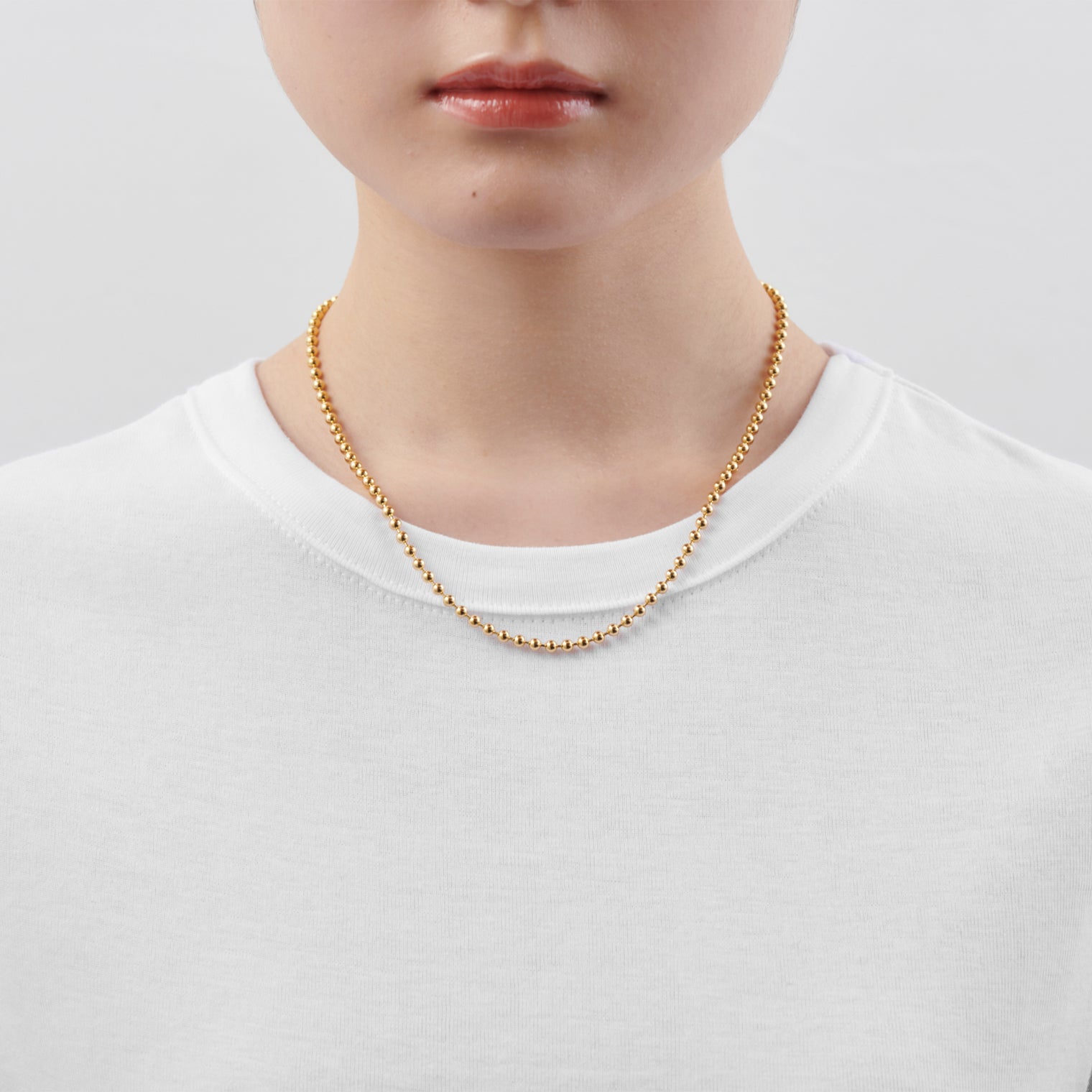 3.5mm ball chain necklace (gold)