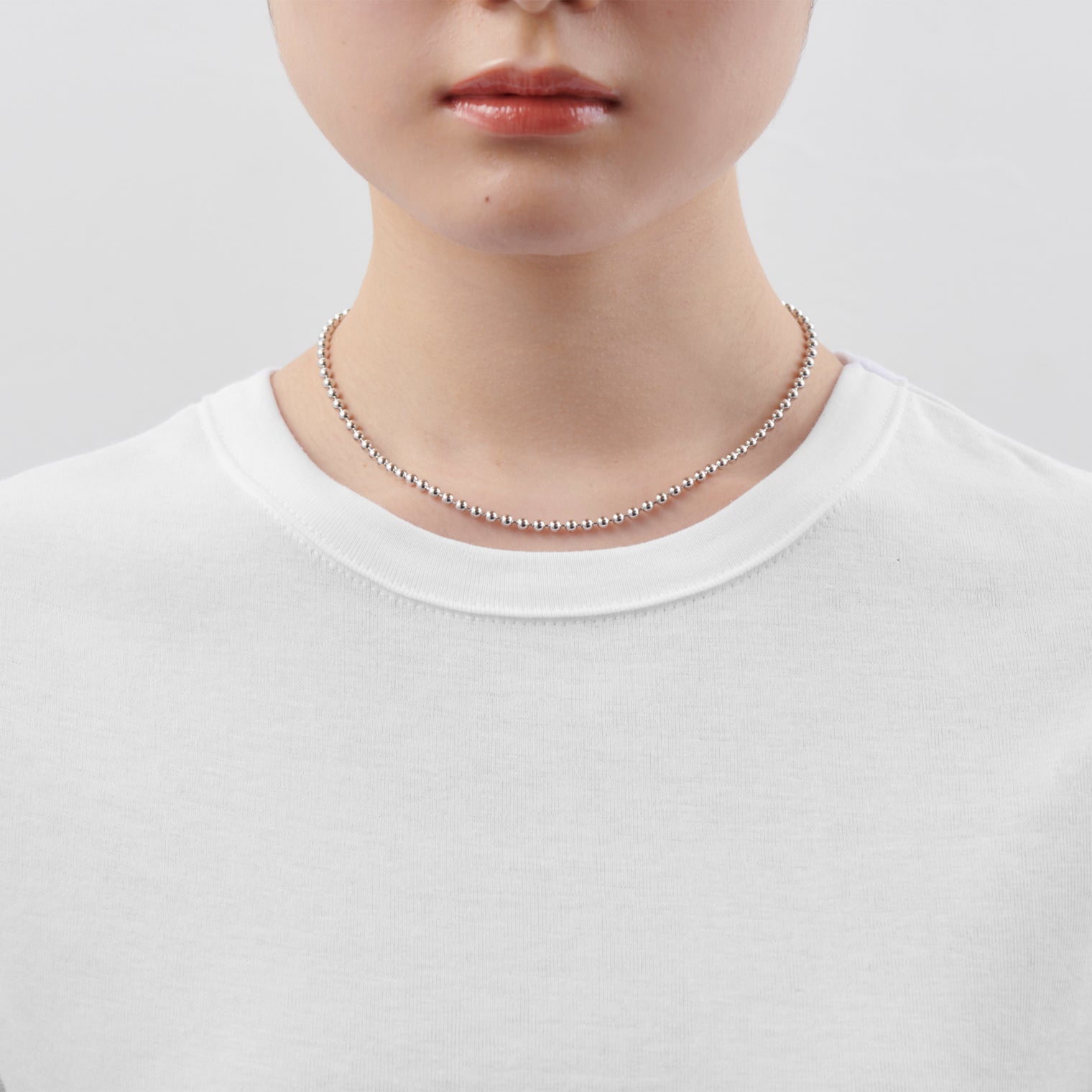 3.5mm ball chain necklace (silver)