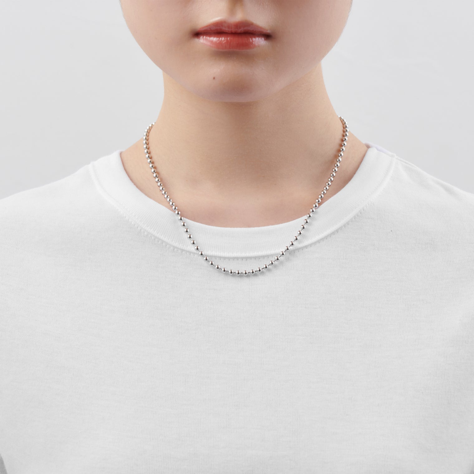 3.5mm ball chain necklace (silver)