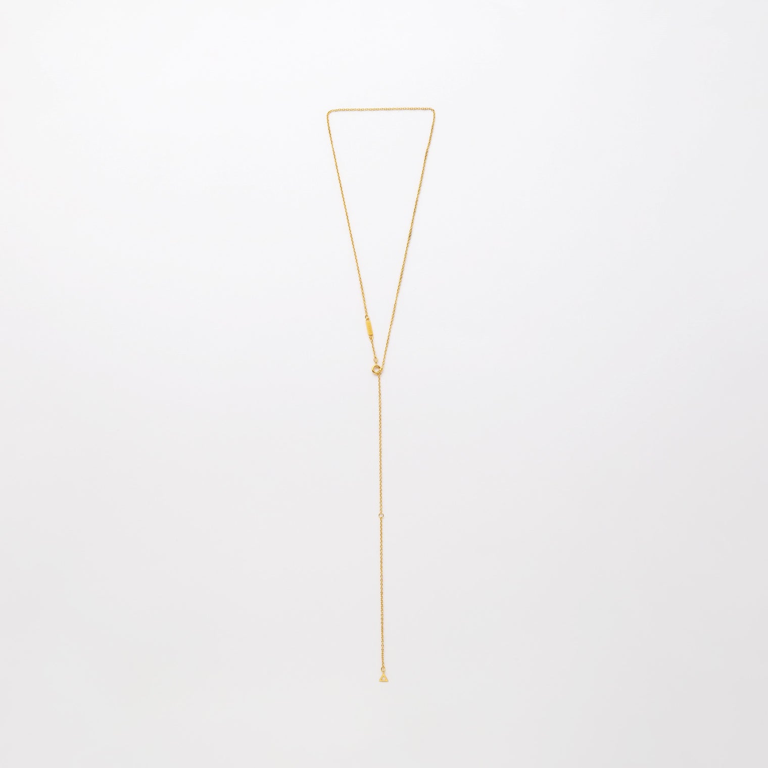 Basic chain long necklace (gold / thin / triangle)