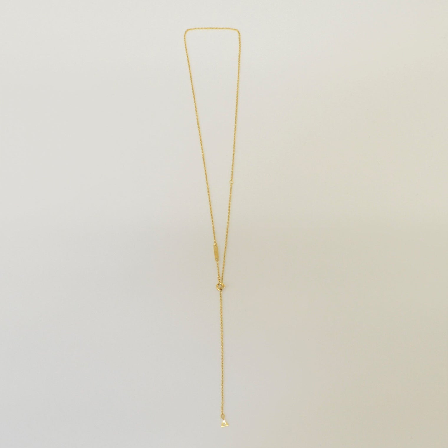 Basic chain long necklace (gold / thin / triangle)