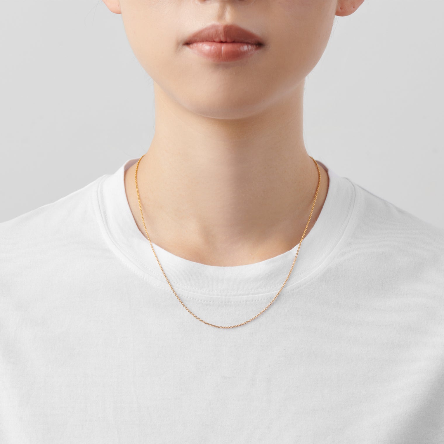 Basic chain long necklace (gold / thin / triangle)