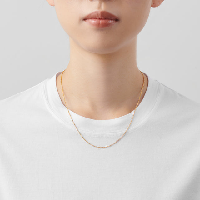 Basic chain long necklace (gold / thin / triangle)