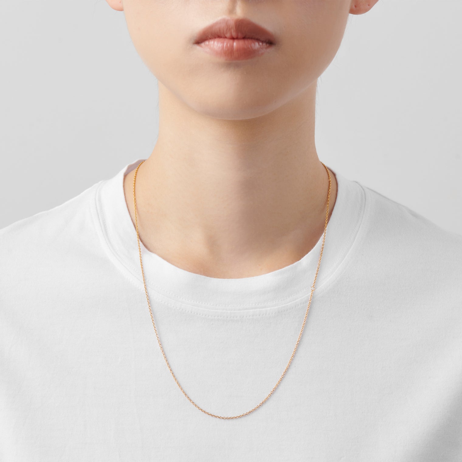 Basic chain long necklace (gold / thin / triangle)