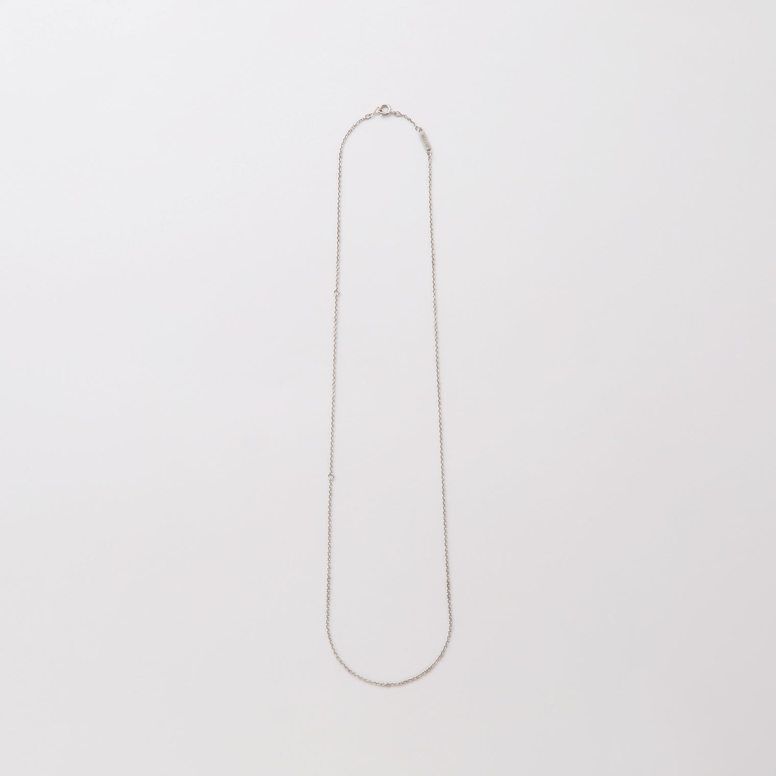 Basic chain long necklace (silver / thin / triangle)