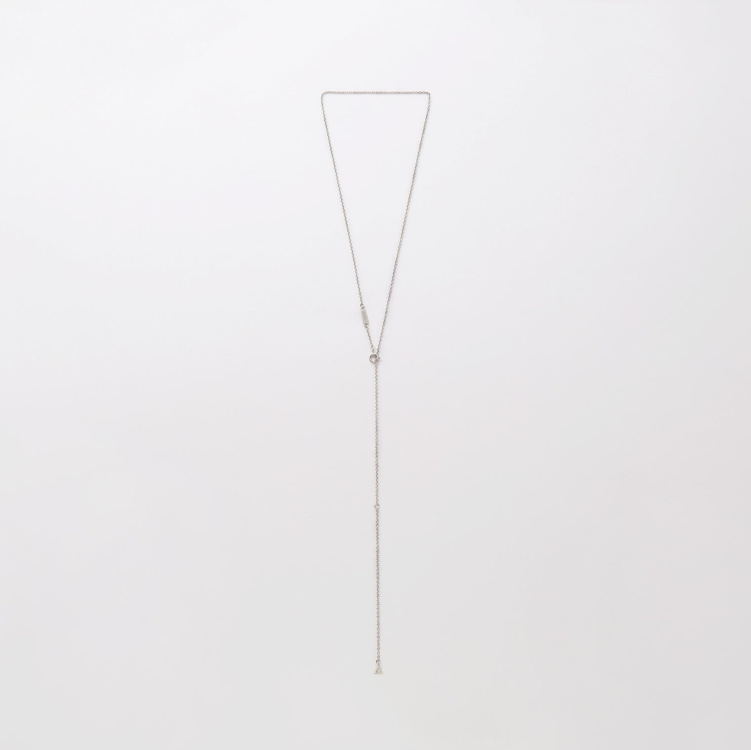 Basic chain long necklace (silver / thin / triangle)