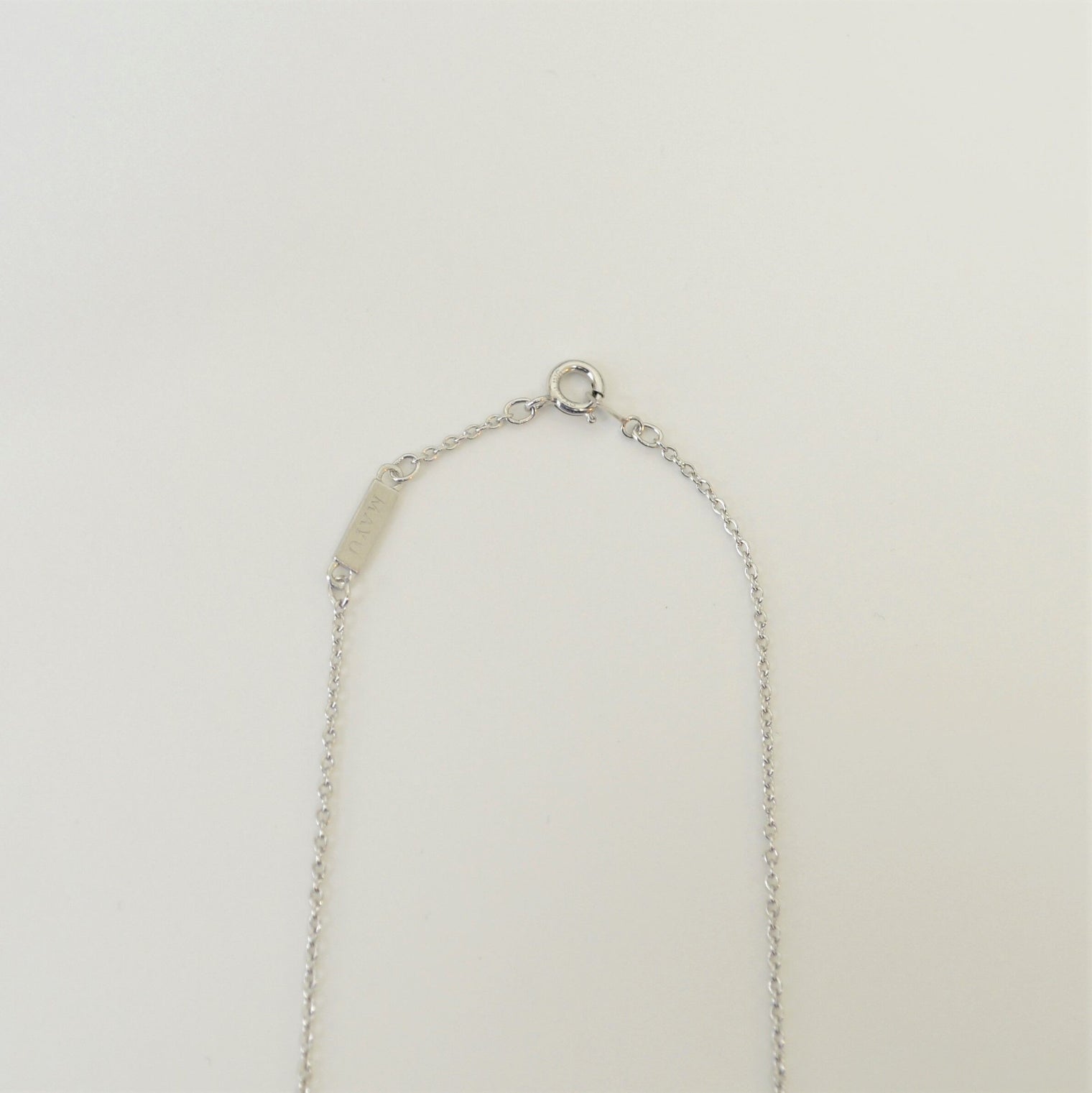 Basic chain long necklace (silver / thin / triangle)