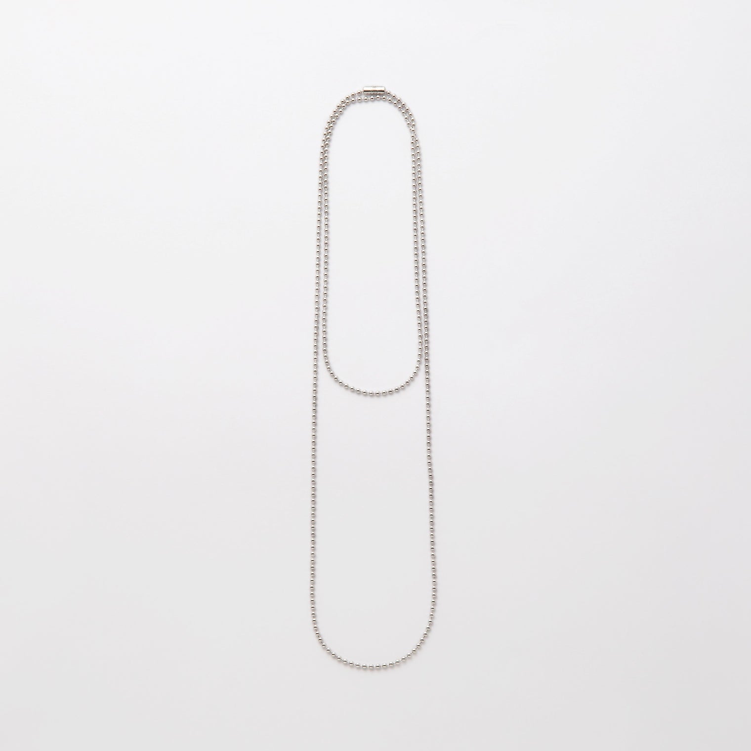 2mm long ball chain necklace (silver / 80cm)