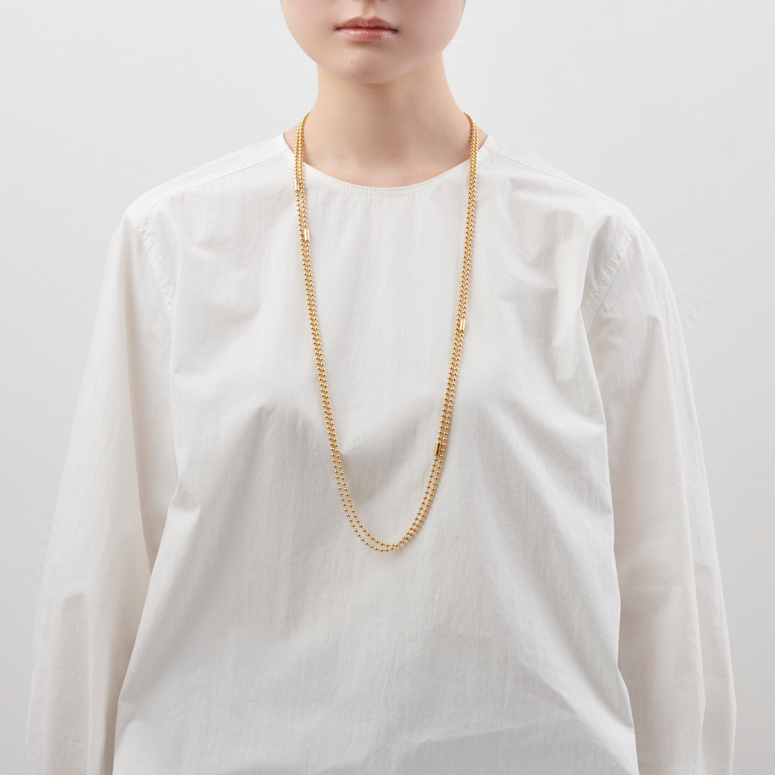 3.5mm long ball chain necklace (gold / 180cm)
