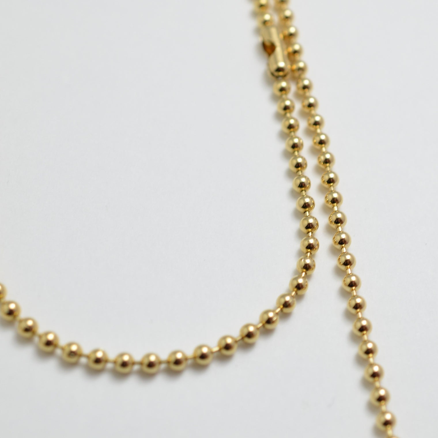 3.5mm long ball chain necklace (gold / 180cm)