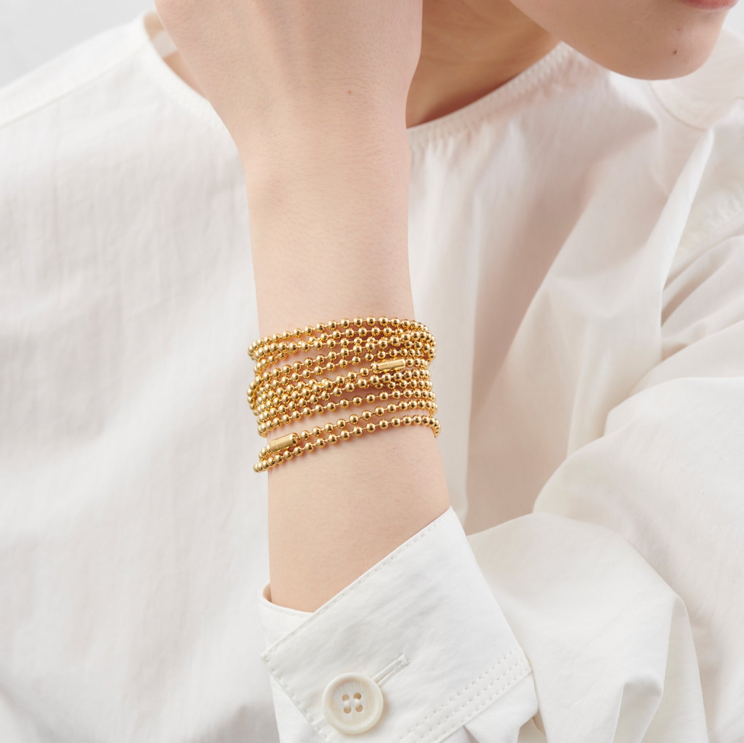 3.5mm long ball chain necklace (gold / 180cm)