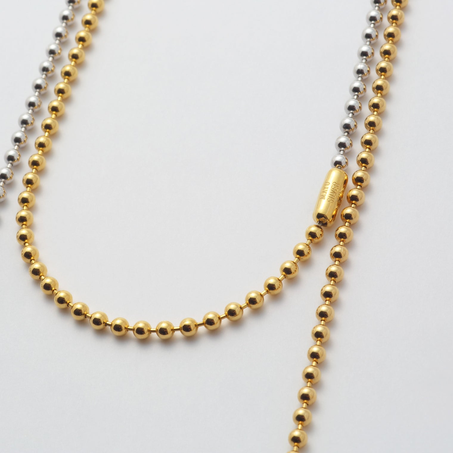 3.5mm long ball chain necklace (silver / gold / 180cm)