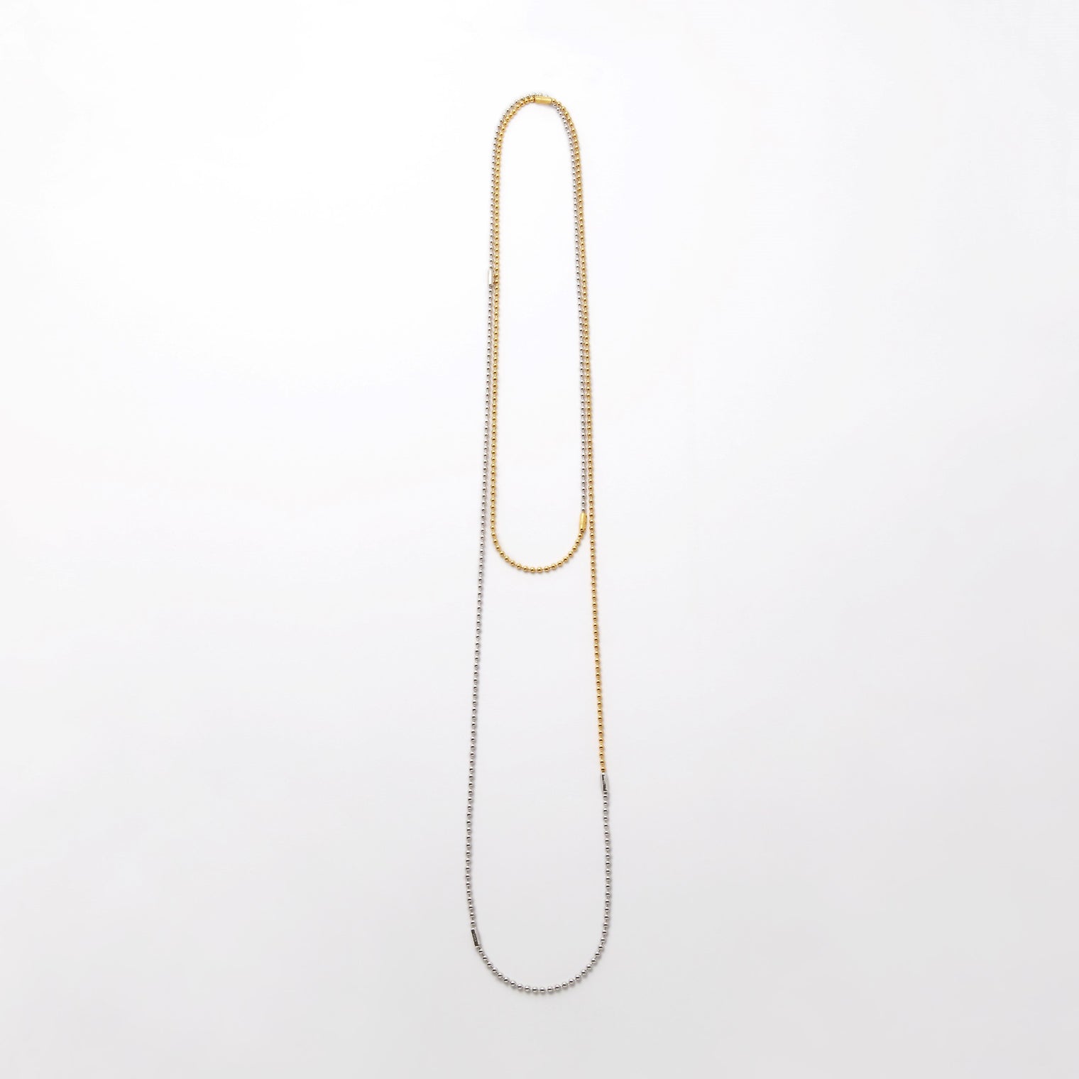 3.5mm long ball chain necklace (silver / gold / 180cm)