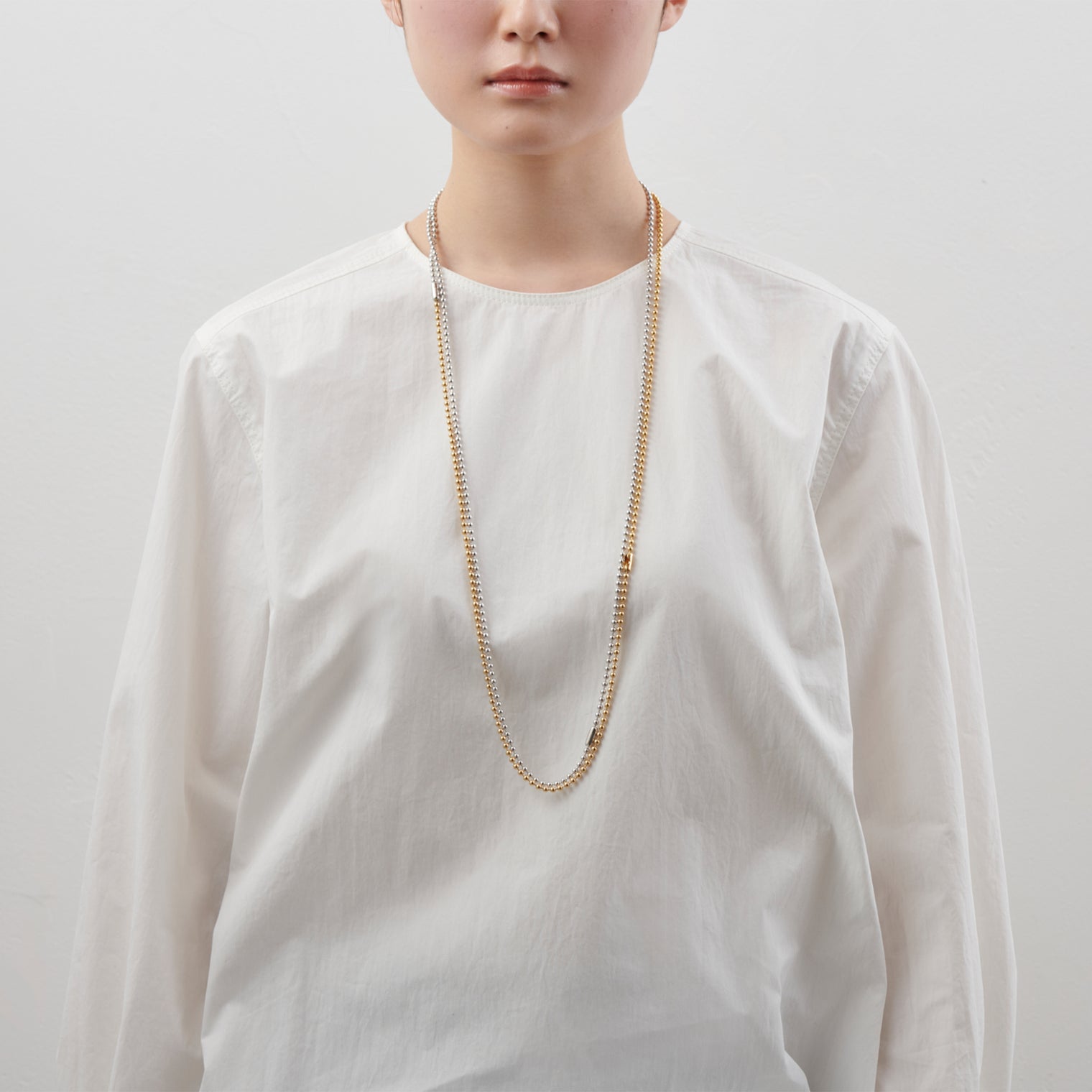 3.5mm long ball chain necklace (silver / gold / 180cm)