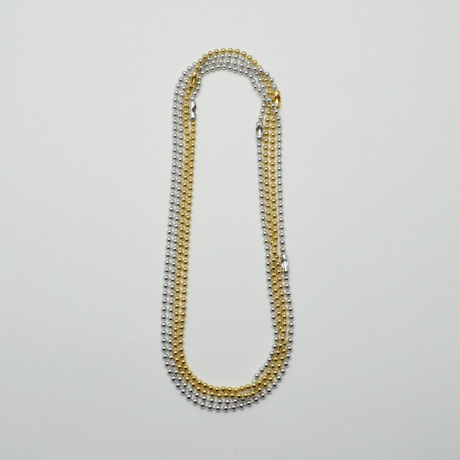 3.5mm long ball chain necklace (silver / gold / 180cm)
