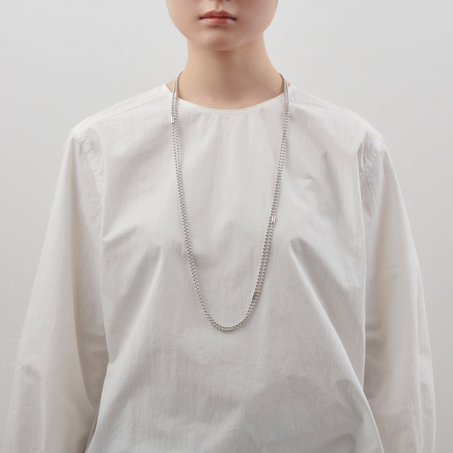 3.5mm long ball chain necklace (silver / 180cm)