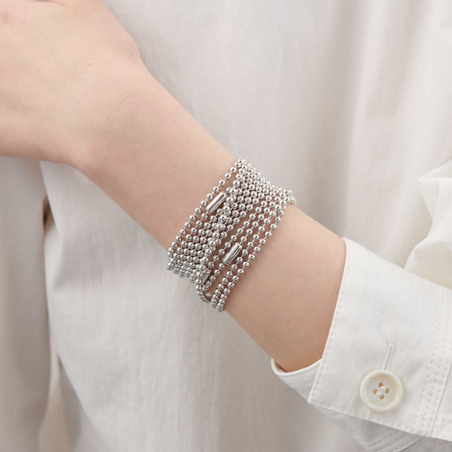 3.5mm long ball chain necklace (silver / 180cm)