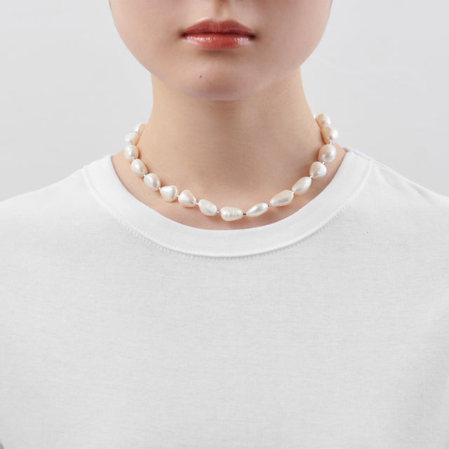 LIMITED COLLECTION【Freshwater pearl ball chain necklace (big)】