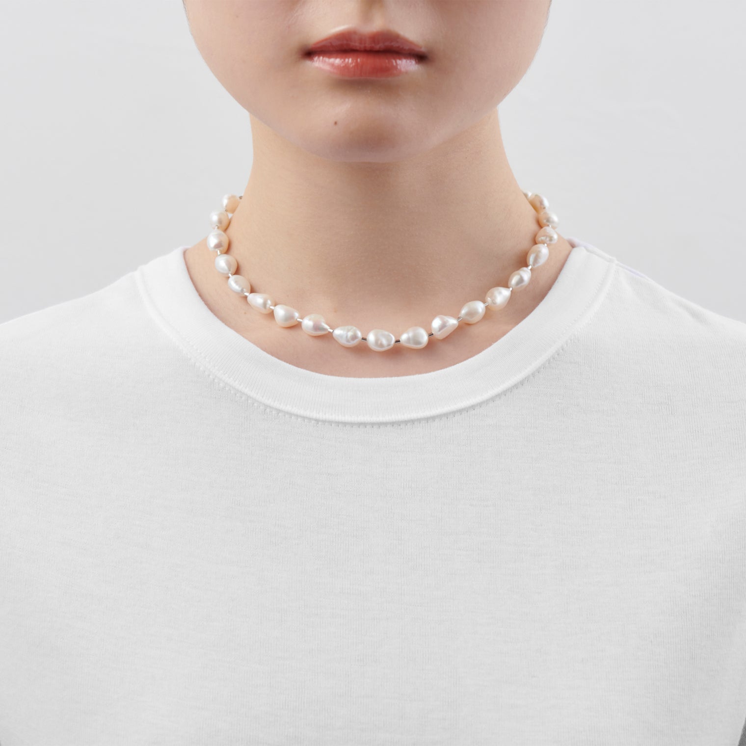 LIMITED COLLECTION 【Freshwater pearl ball chain necklace (middle)】