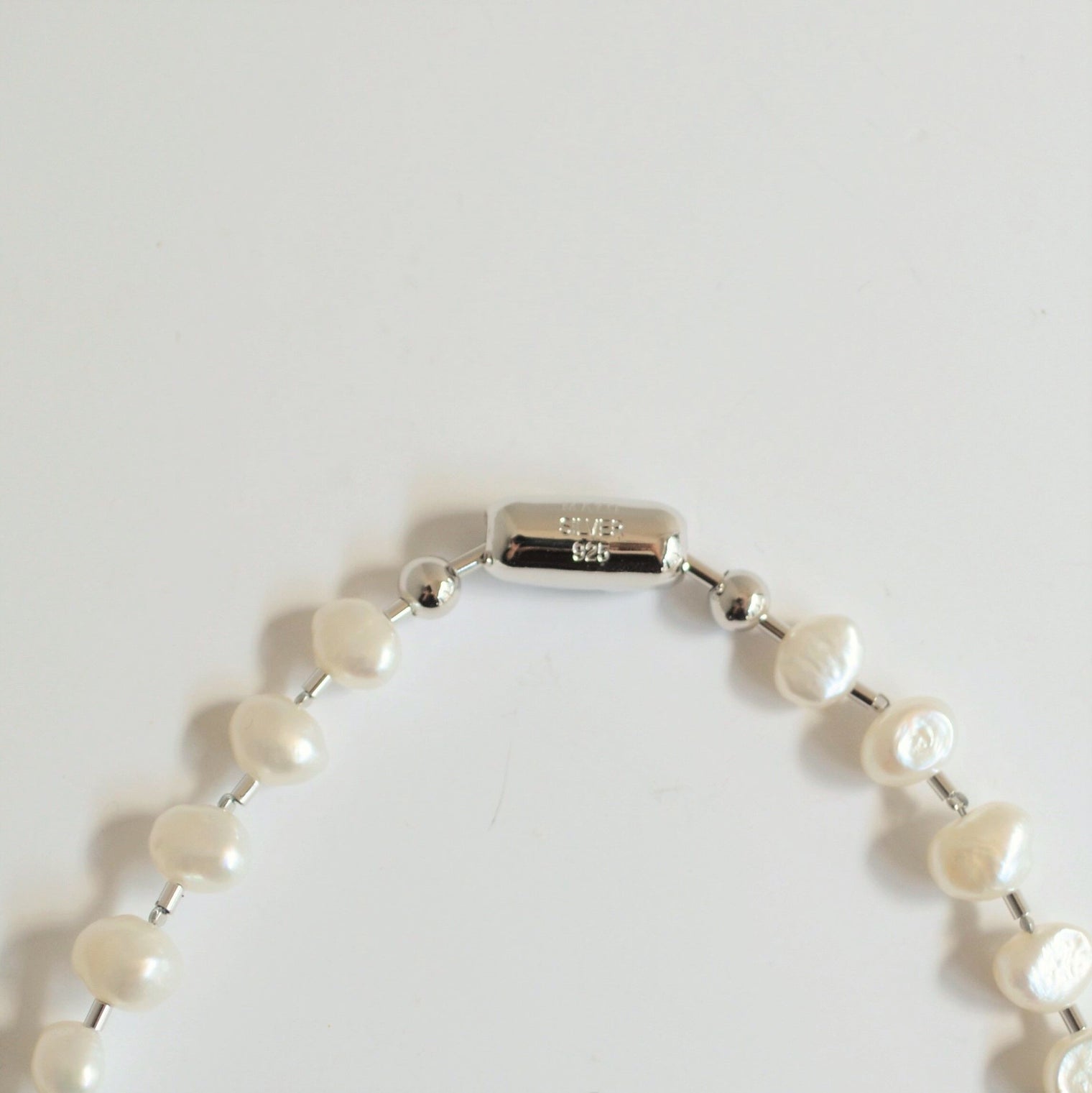 LIMITED COLLECTION 【Baroque pearl ball chain necklace (small / flat)】