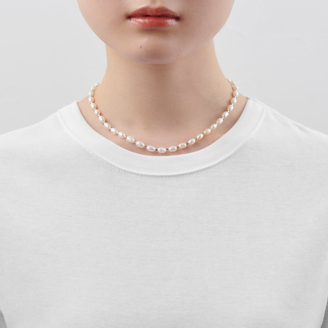 LIMITED COLLECTION 【Baroque pearl ball chain necklace (potato)】