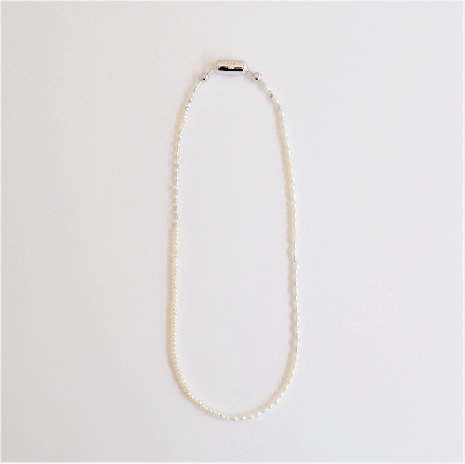 LIMITED COLLECTION【Freshwater pearl ball chain necklace (baby pearl/Silver)】