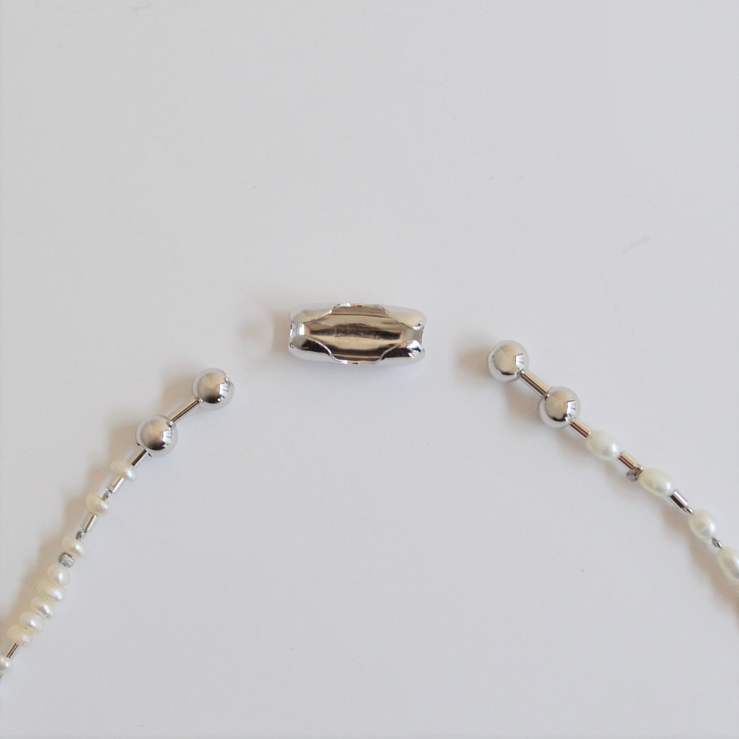 LIMITED COLLECTION【Freshwater pearl ball chain necklace (baby pearl/Silver)】