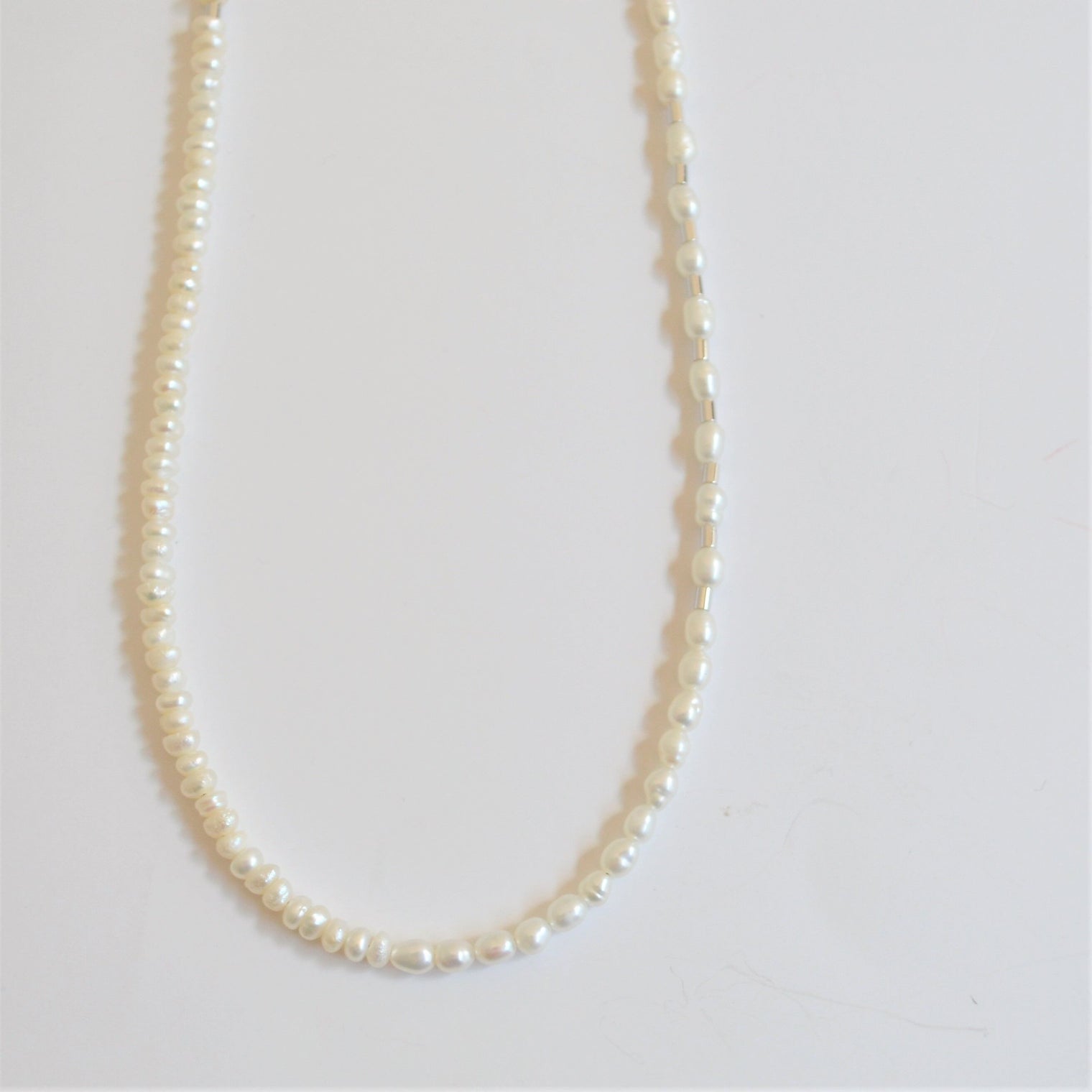 LIMITED COLLECTION【Freshwater pearl ball chain necklace (baby pearl/Silver)】