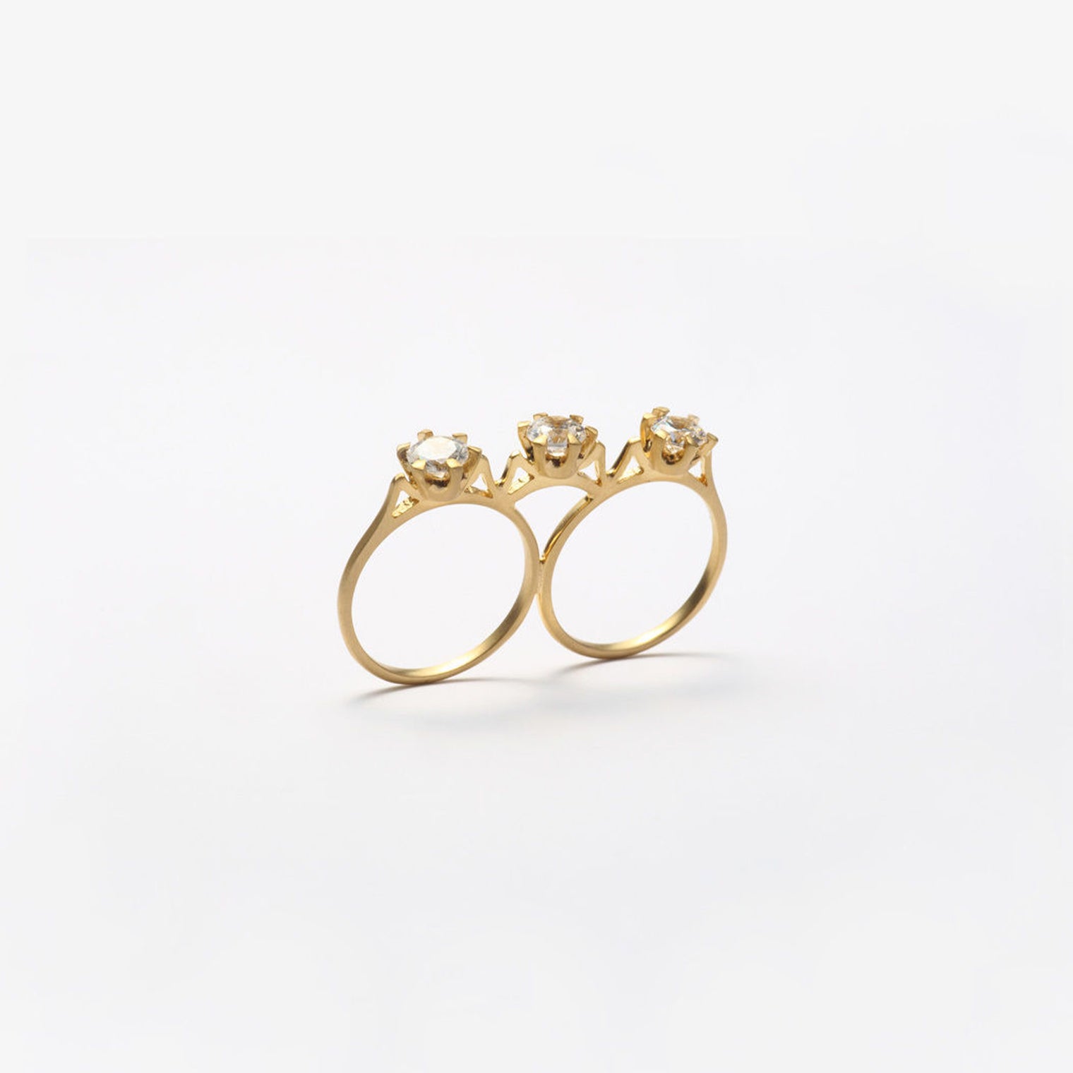 double ring (cubic zirconia / gold)