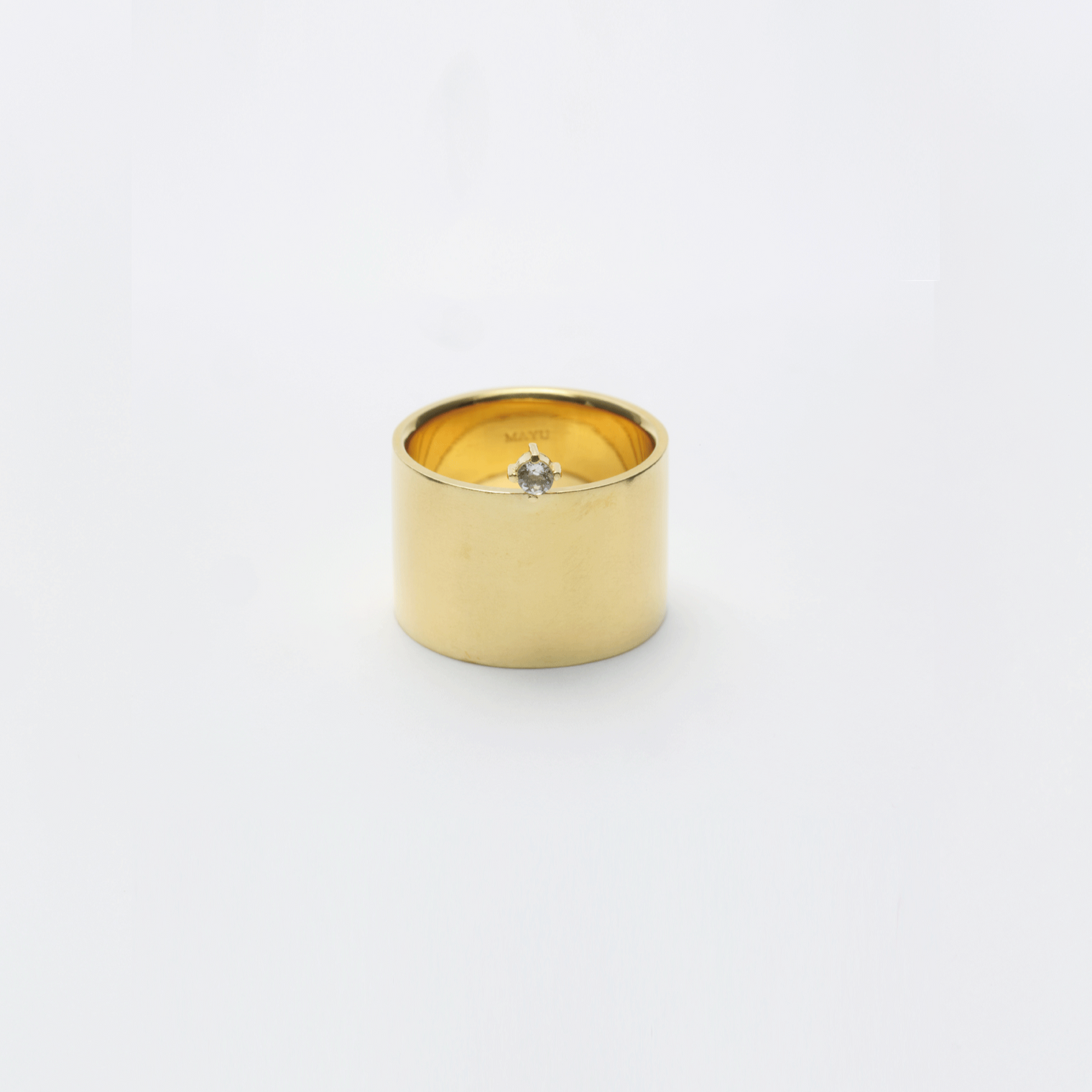 ring motif point ring (cubic zirconia / gold)