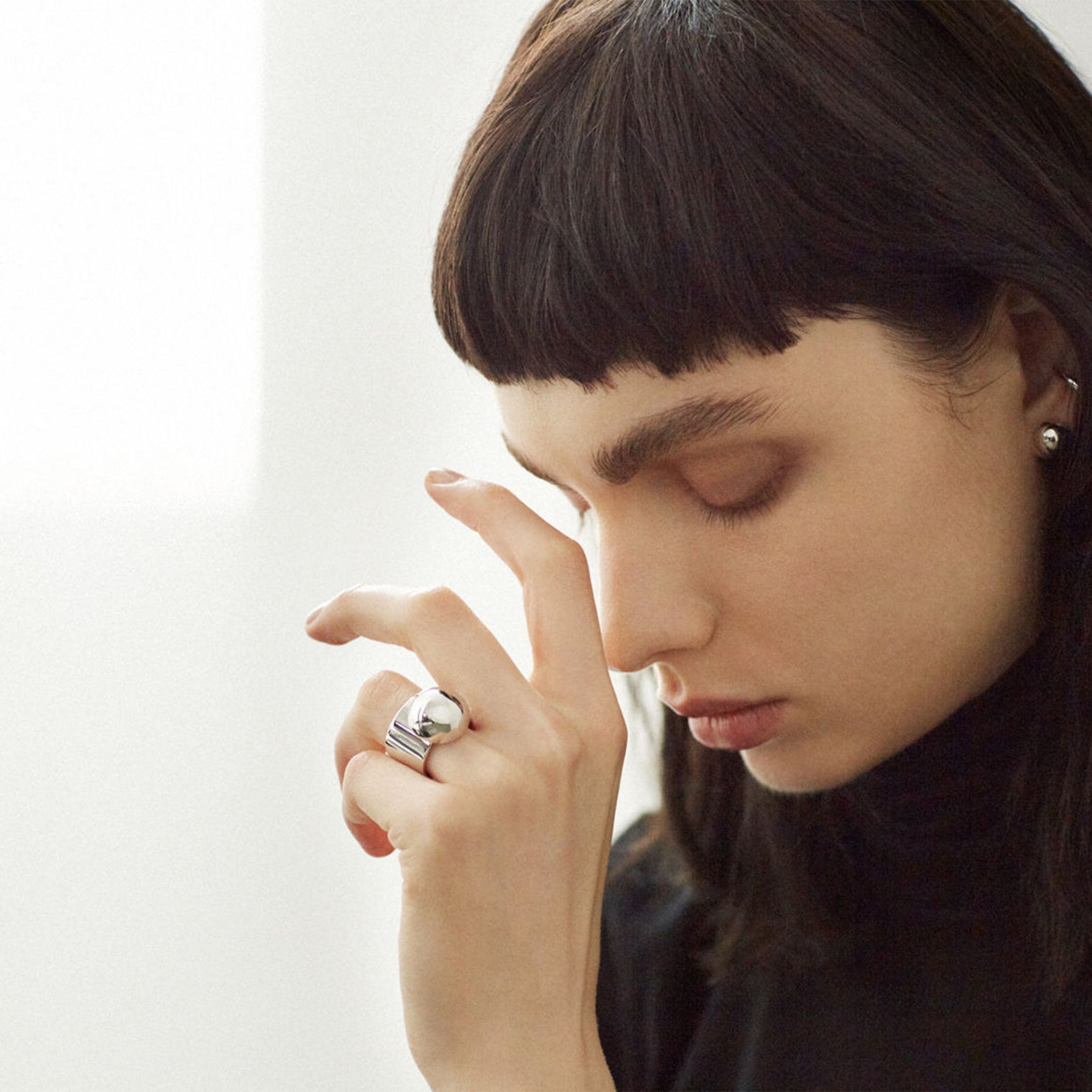 Hemisphere ring (silver)