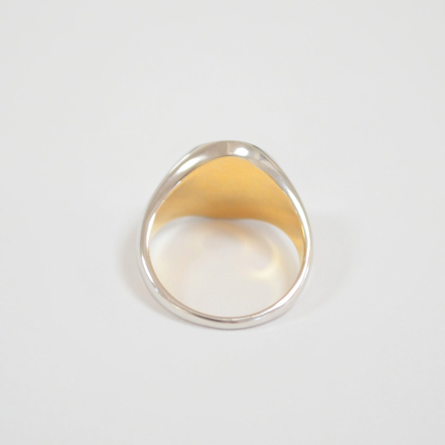 bicolor signet ring (vertical / gold / silver / silver925)