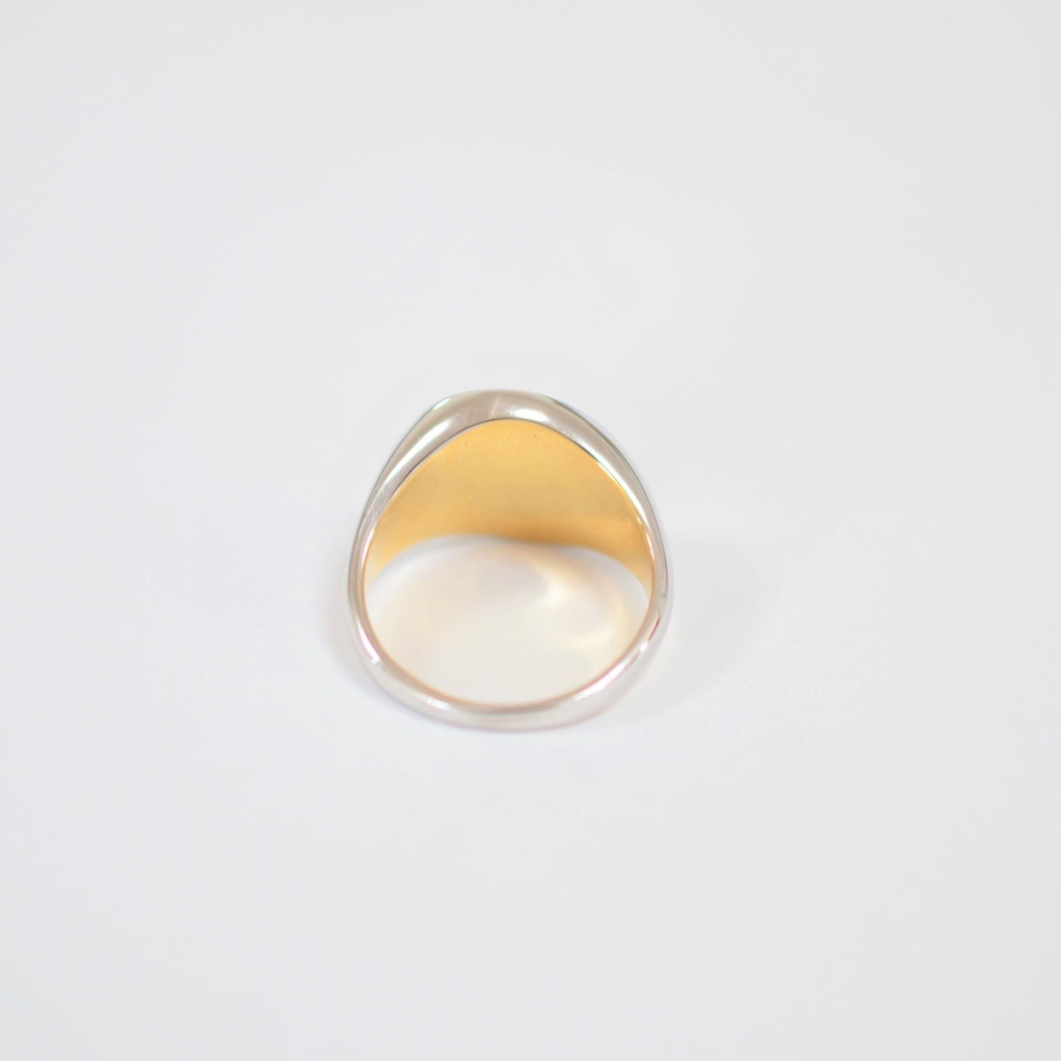 bicolor signet ring (diagonal / gold / silver / silver925)