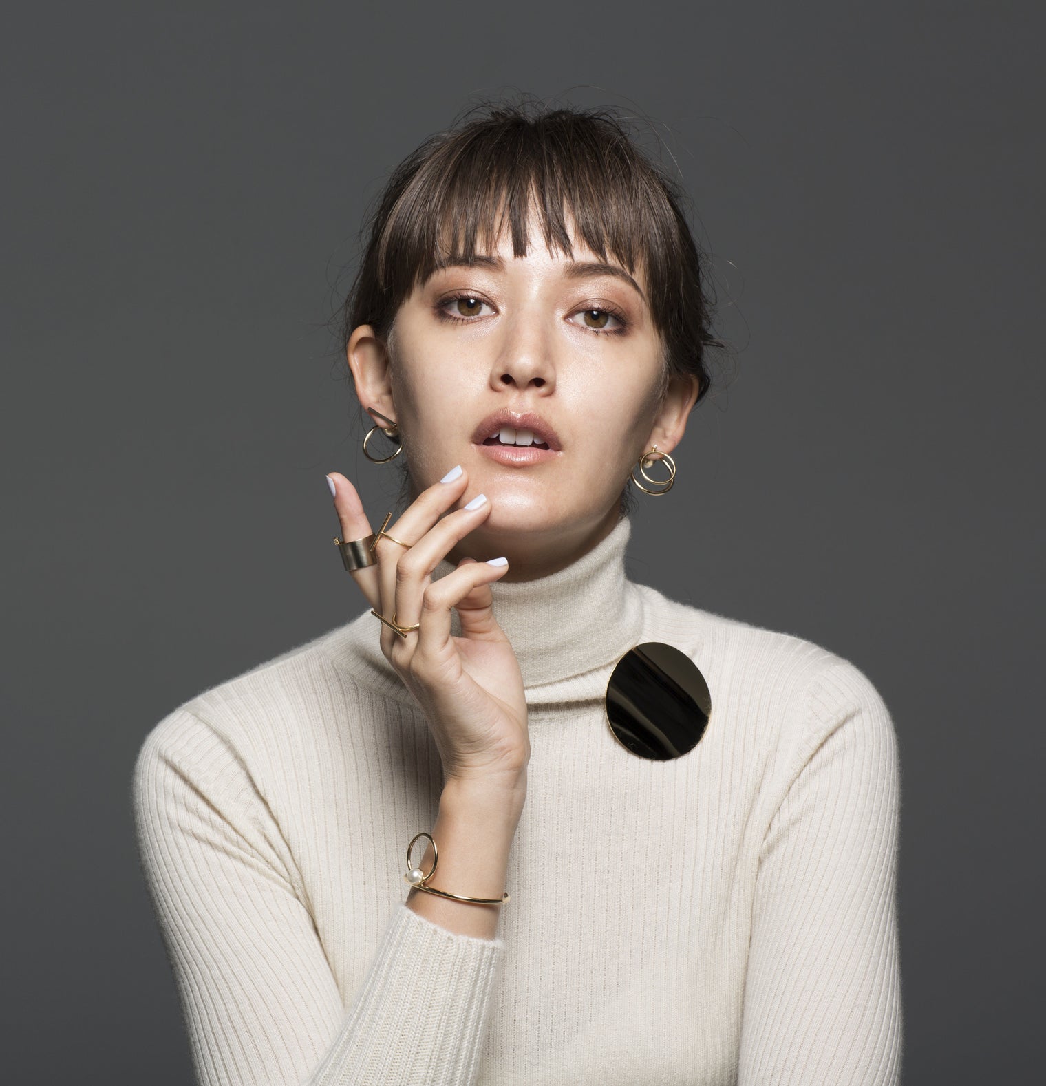 moon broach (40mm / mirror)