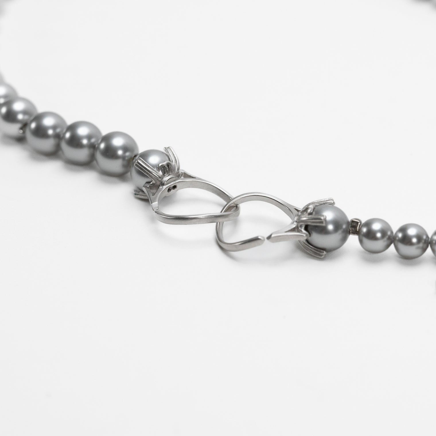 pearl necklace (6mm×8mm light gray pearl / 38cm)