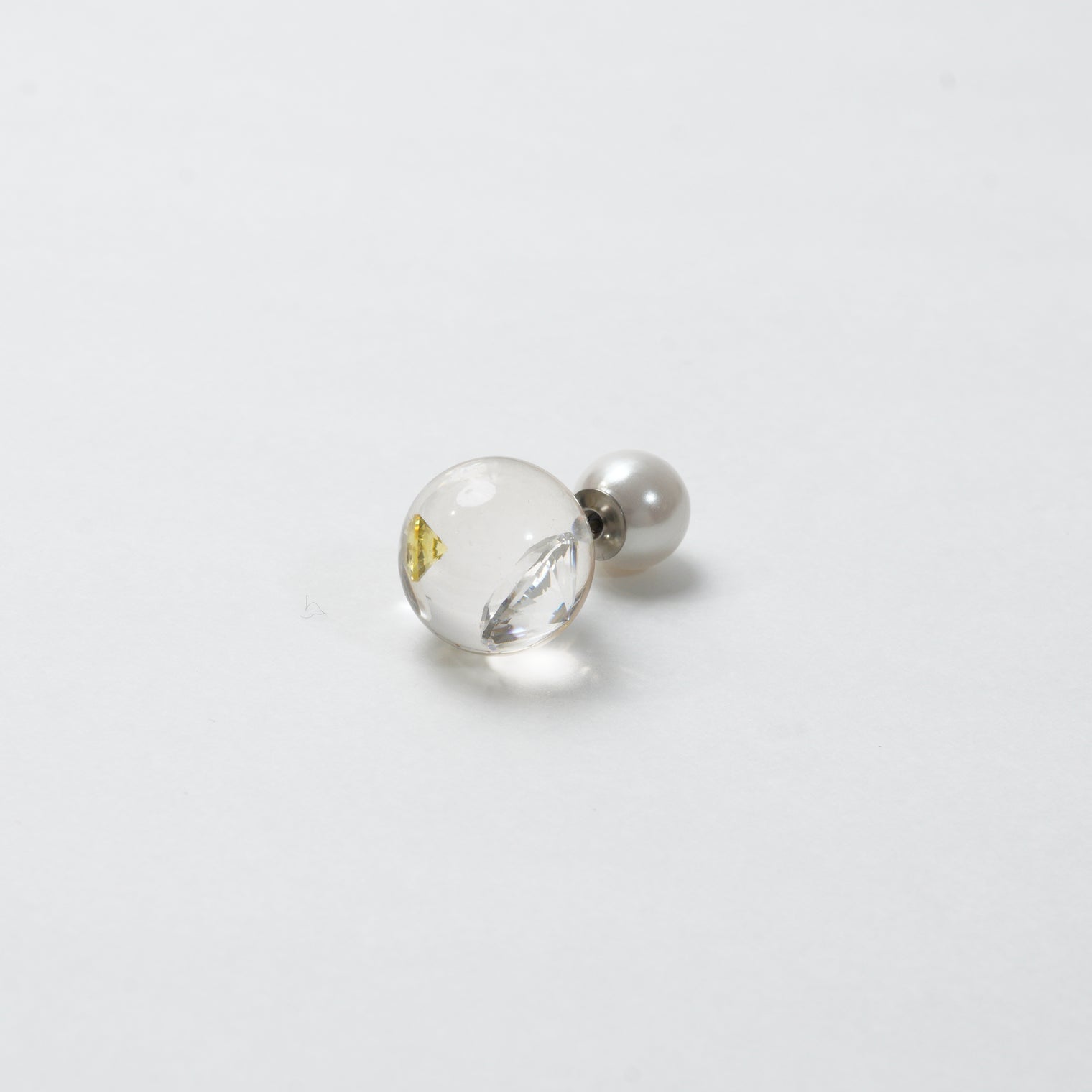 inclusion pierce (cubic zirconia / clear / yellow)