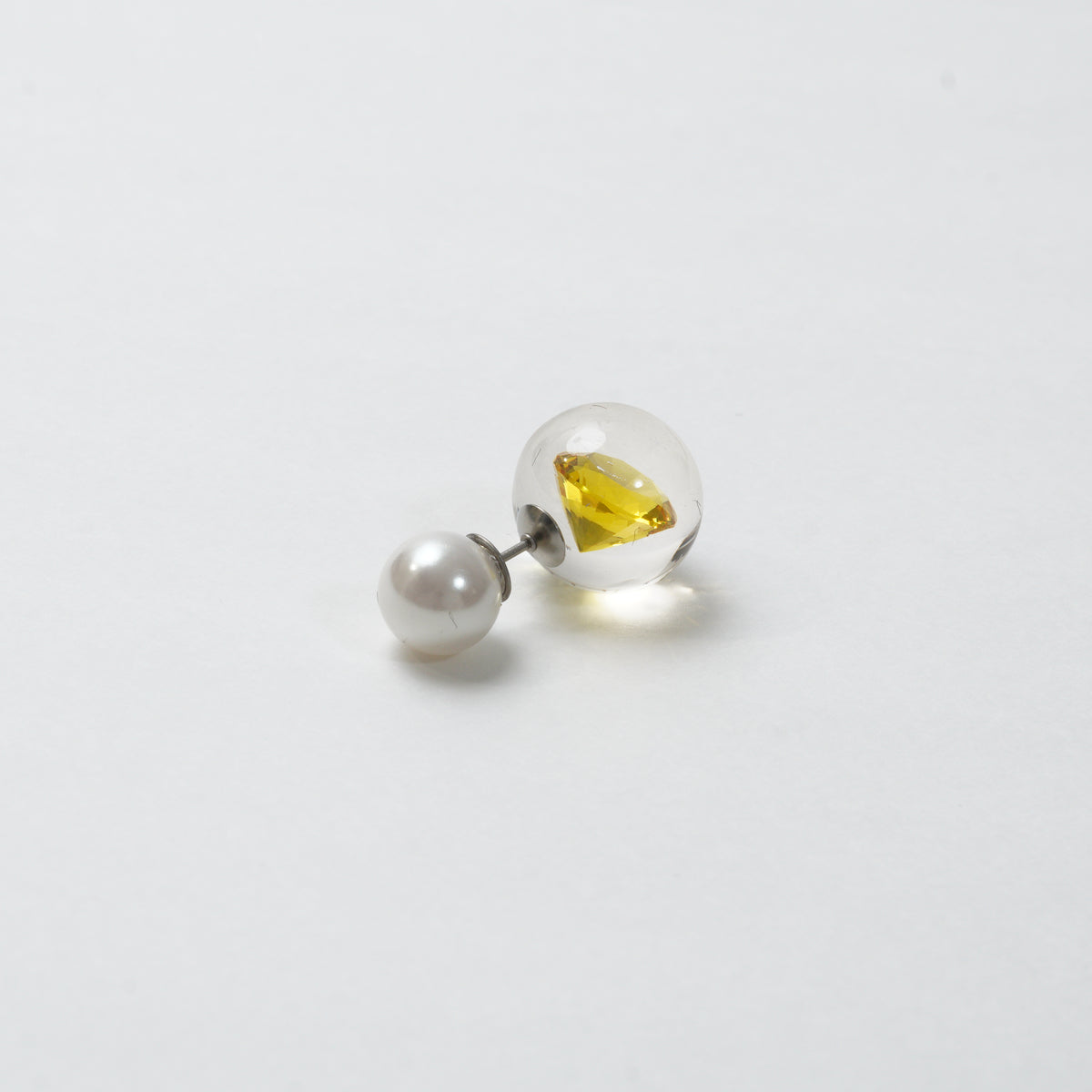 【 MAYU 】inclusion ピアス（片耳用） inclusion pierce (cubic zirconia / yellow) – MAYU online store
