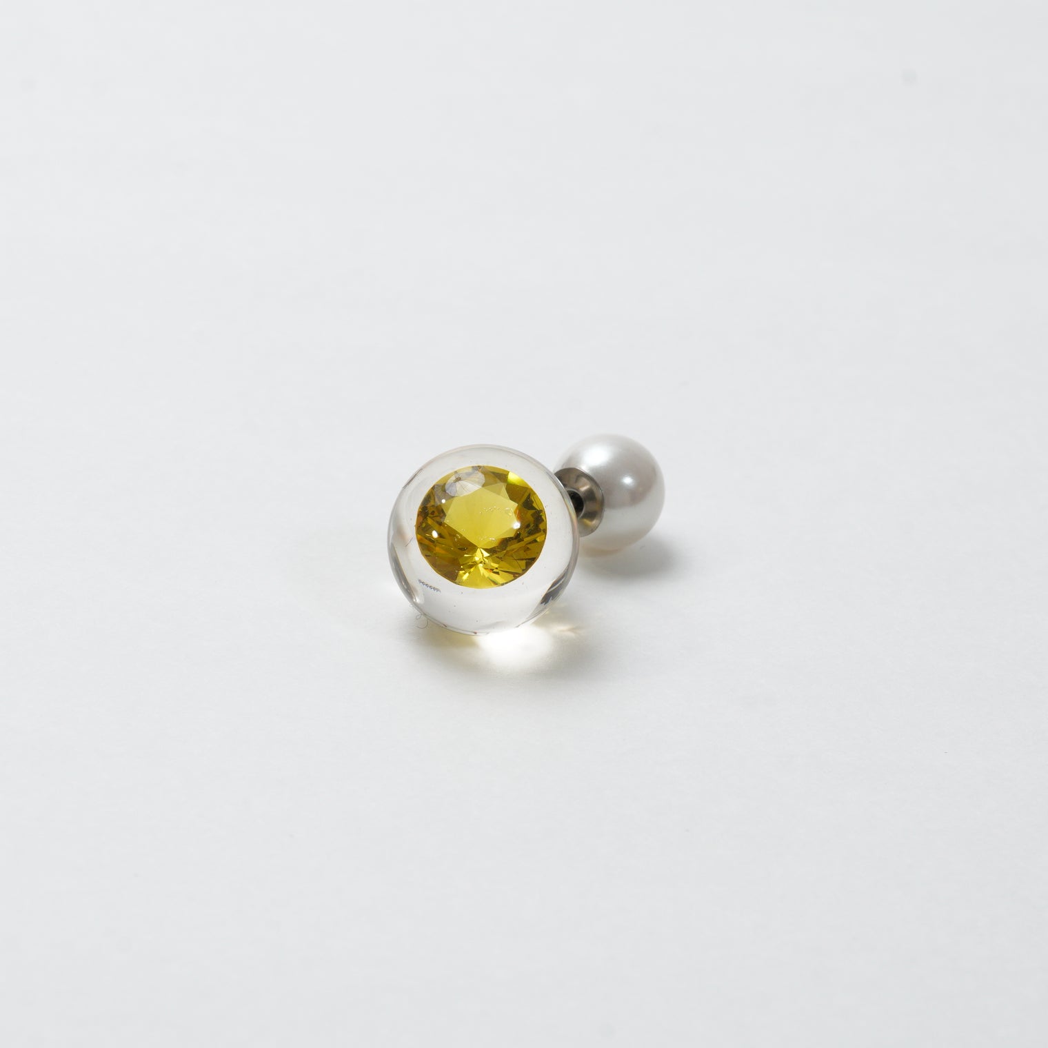 inclusion pierce (cubic zirconia / yellow)