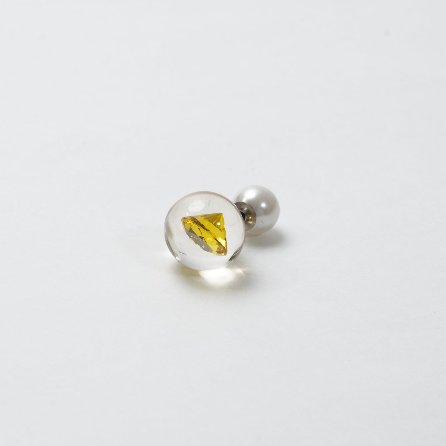 inclusion pierce (cubic zirconia / yellow)