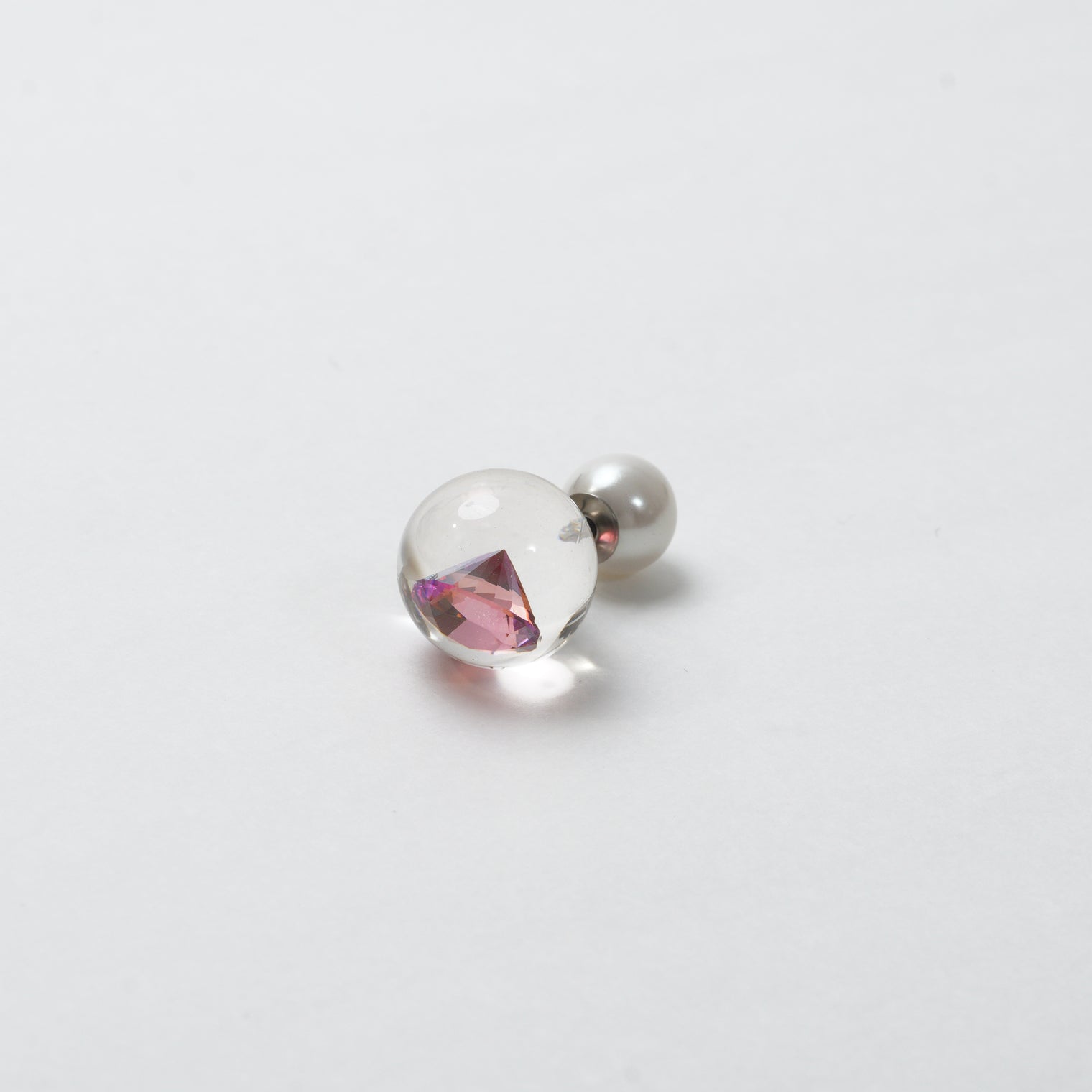 inclusion pierce (cubic zirconia / pink)