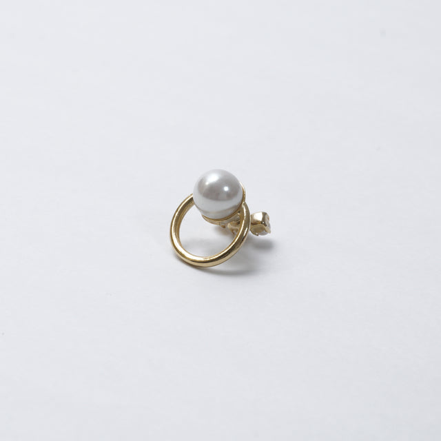 hoop catch pierce (3 pearls) /16mm hoop/gold)