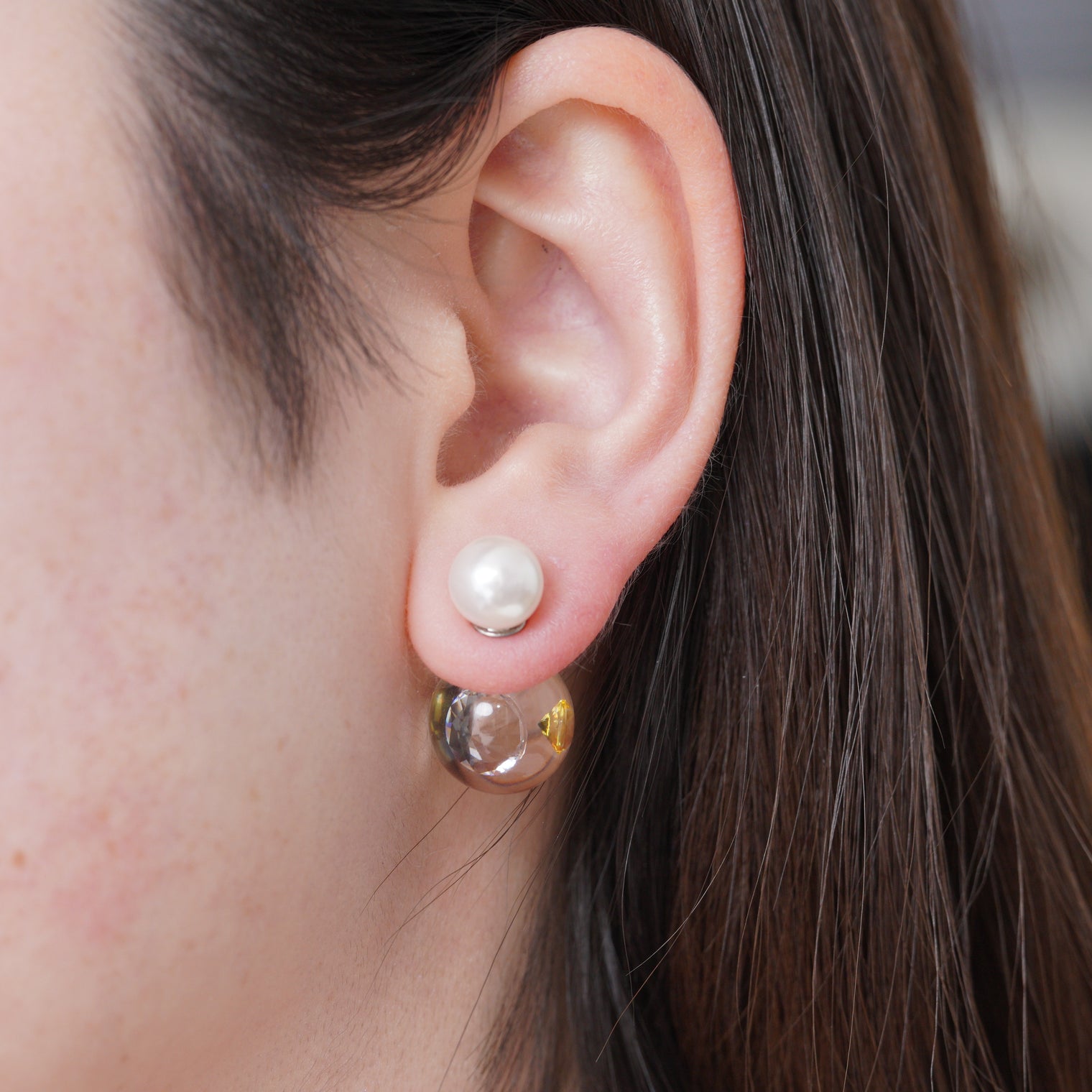 inclusion pierce (cubic zirconia / clear / yellow)