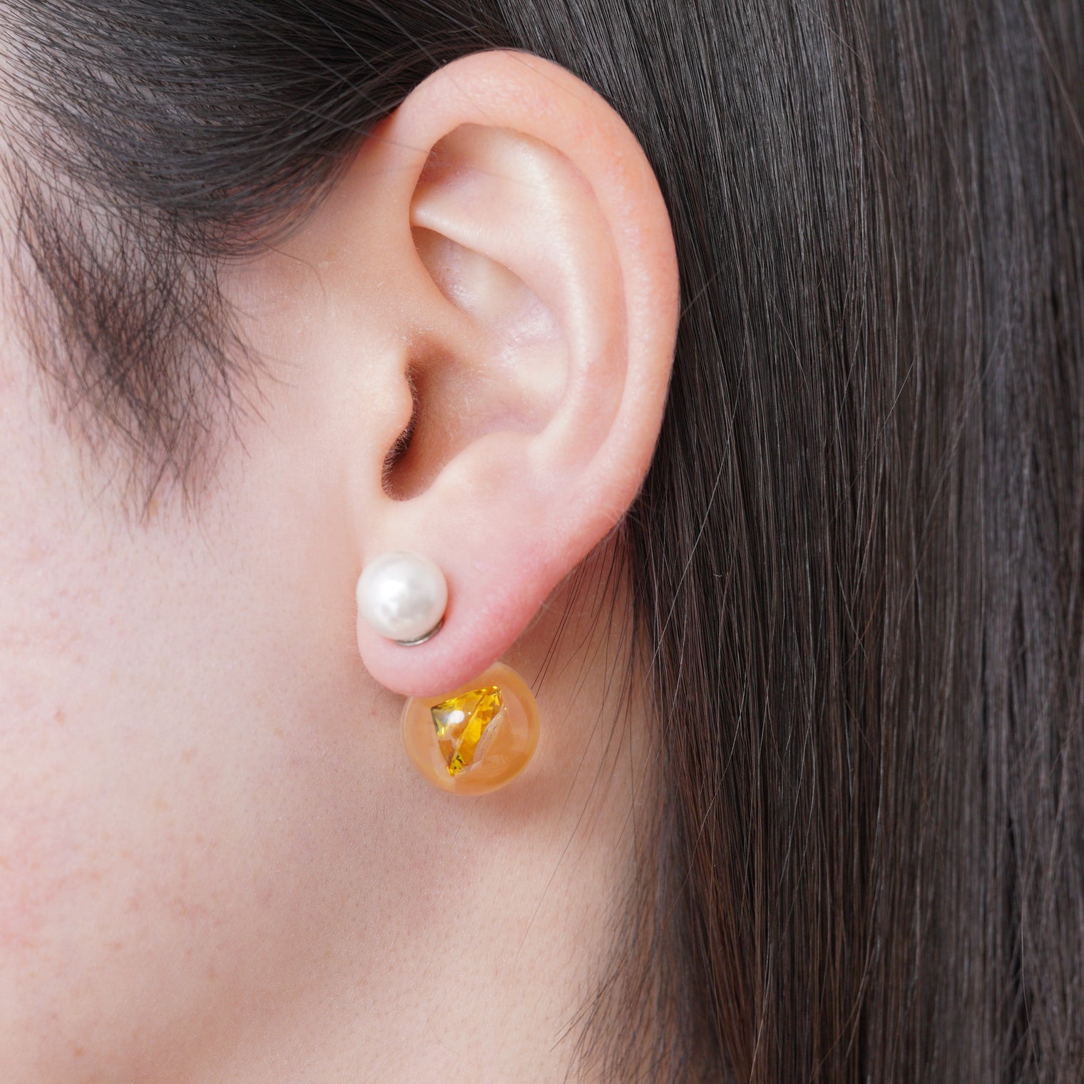 inclusion pierce (cubic zirconia / yellow)