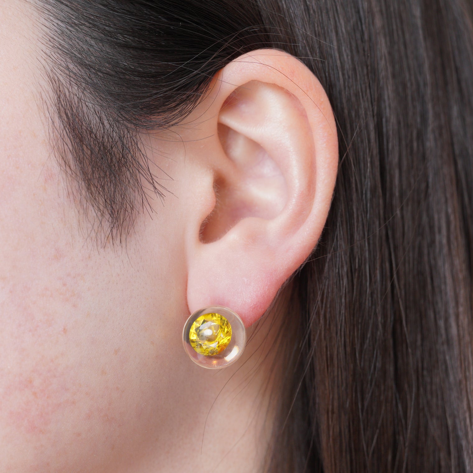 inclusion pierce (cubic zirconia / yellow)