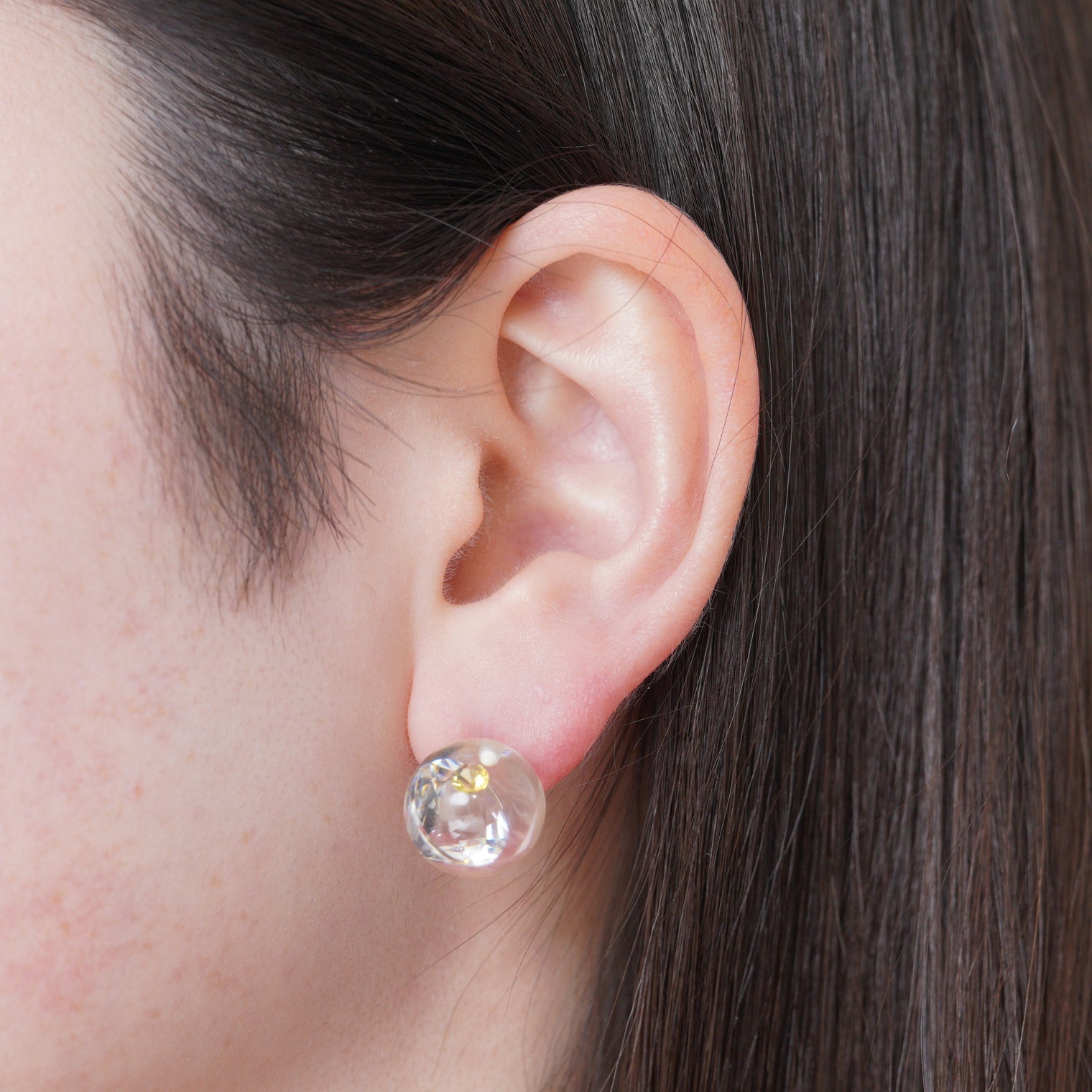 inclusion pierce (cubic zirconia / clear / yellow)