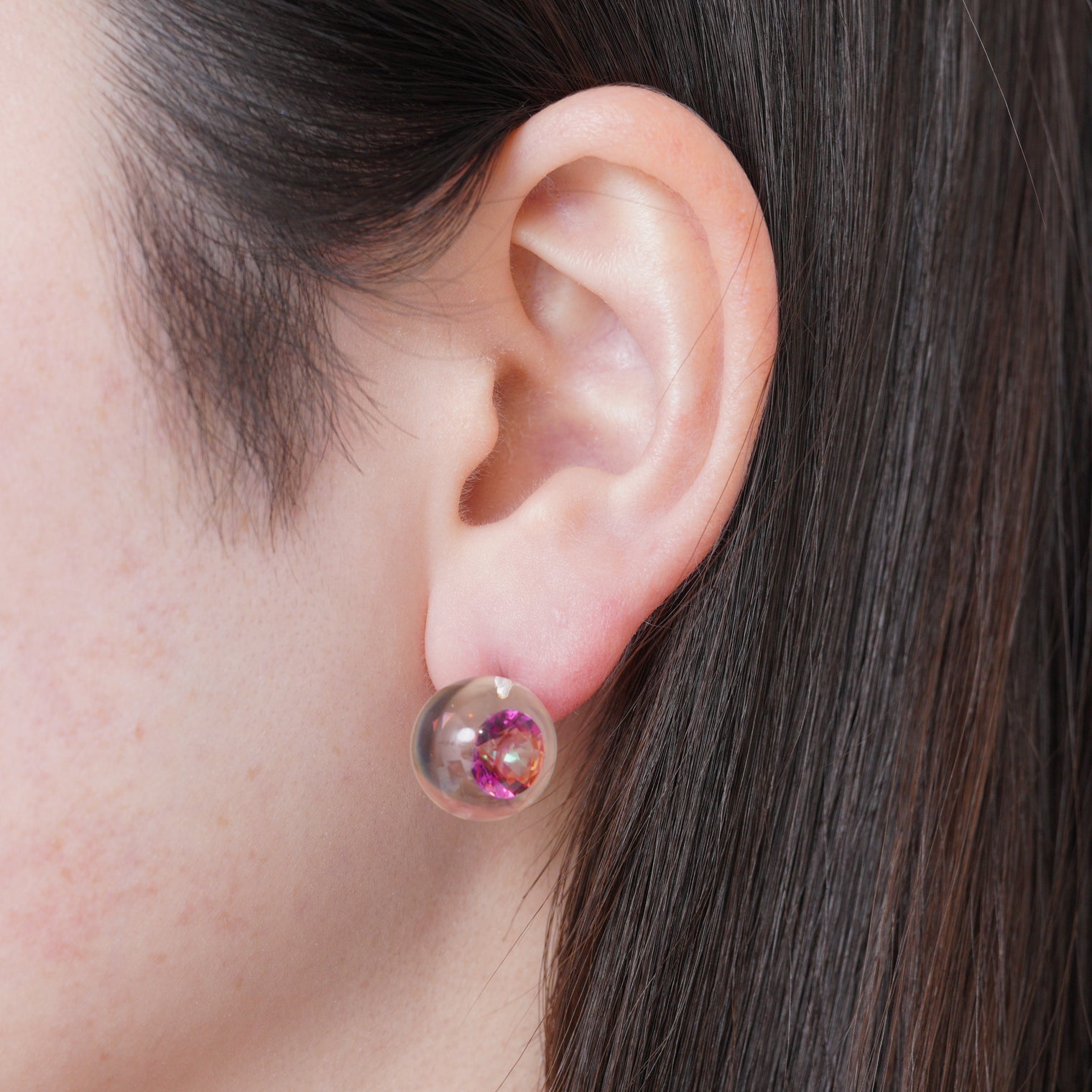 inclusion pierce (cubic zirconia / pink)