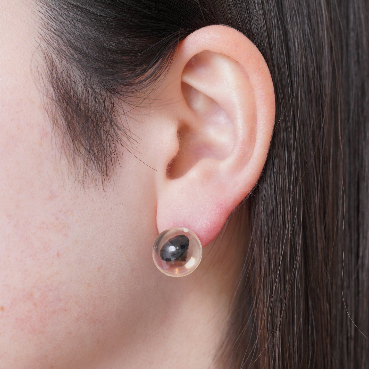 inclusion pierce (cubic zirconia / black)