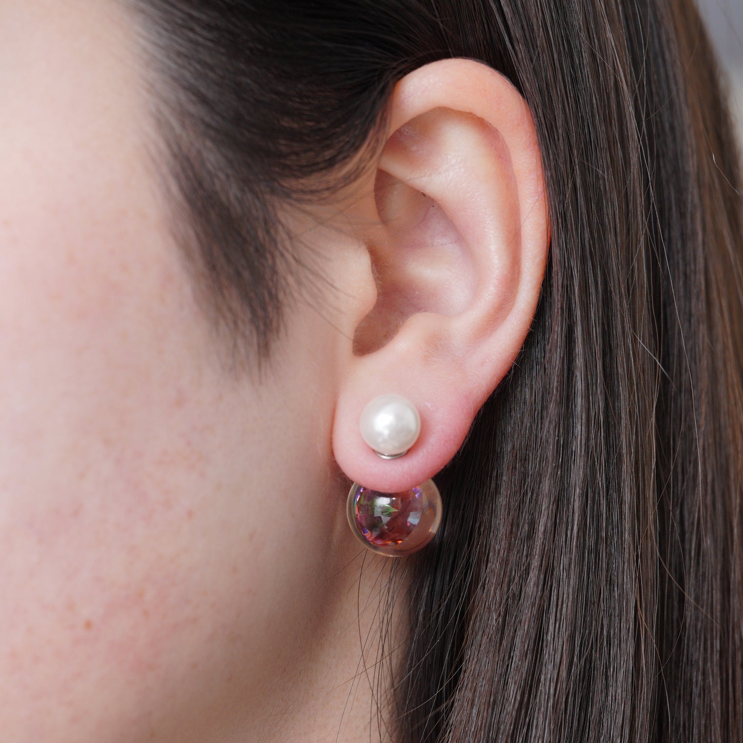 inclusion pierce (cubic zirconia / pink)