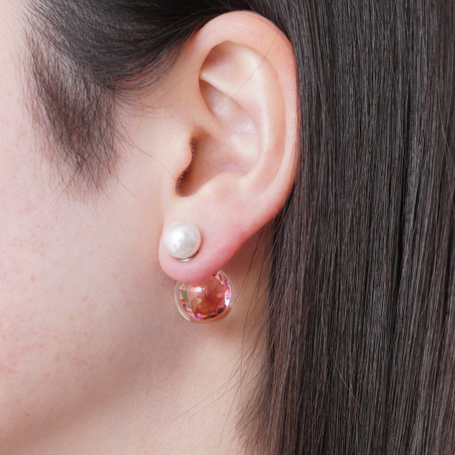 inclusion pierce (cubic zirconia / pink)